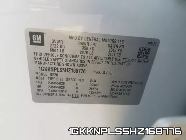 1GKKNPLS5HZ168776 фото 2