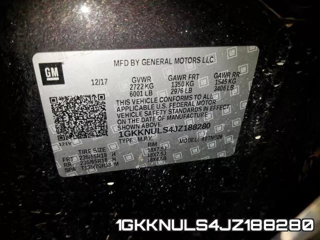 1GKKNULS4JZ188280 фото 2
