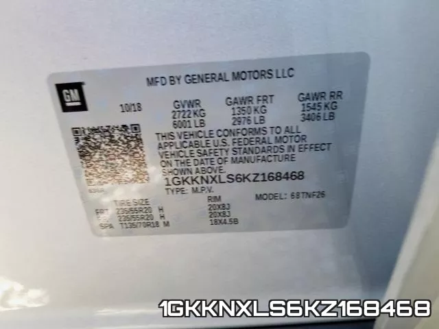 1GKKNXLS6KZ168468 фото 2