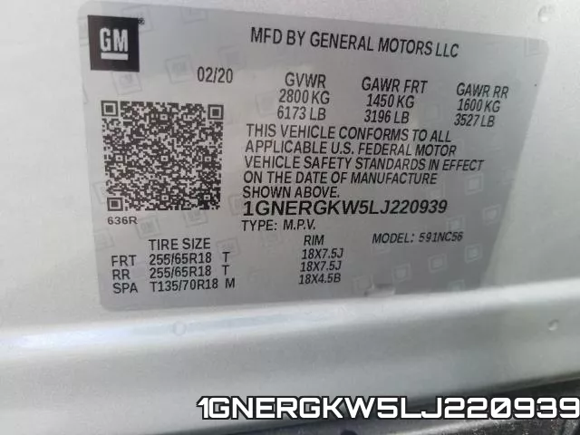 1GNERGKW5LJ220939 фото 2