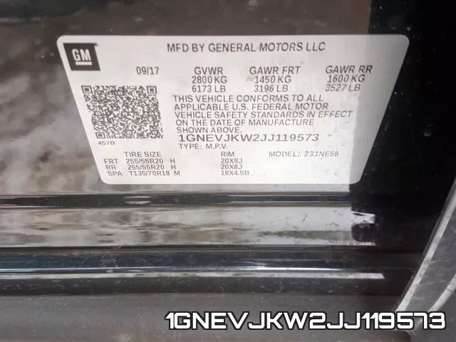 1GNEVJKW2JJ119573 фото 2