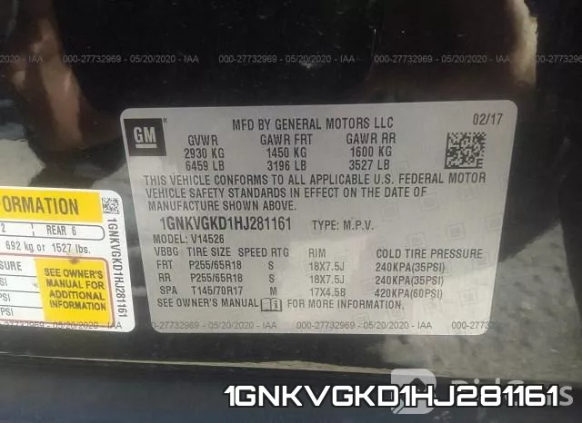 1GNKVGKD1HJ281161 фото 10