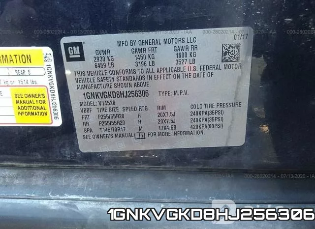 1GNKVGKD8HJ256306 фото 10