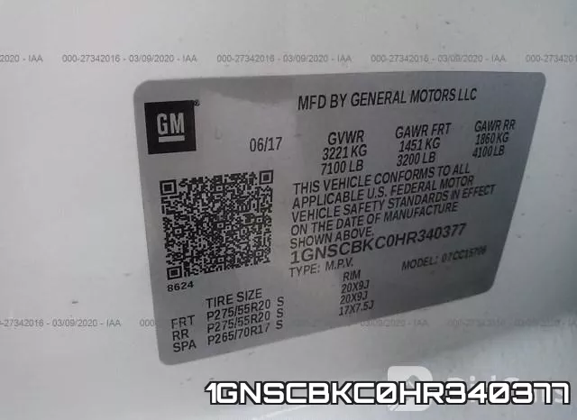 1GNSCBKC0HR340377 фото 10