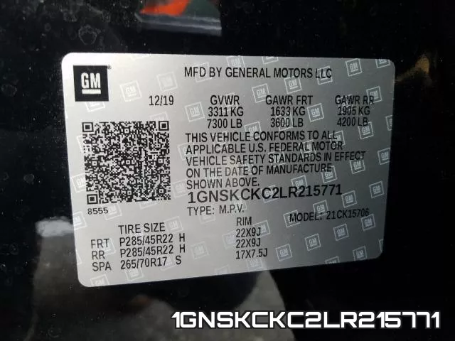 1GNSKCKC2LR215771 фото 2