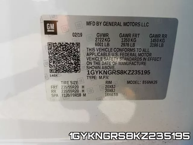 1GYKNGRS8KZ235195 фото 2