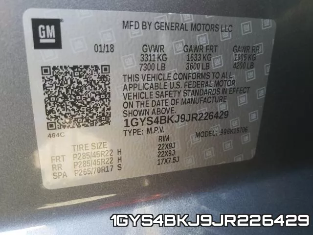 1GYS4BKJ9JR226429 фото 2