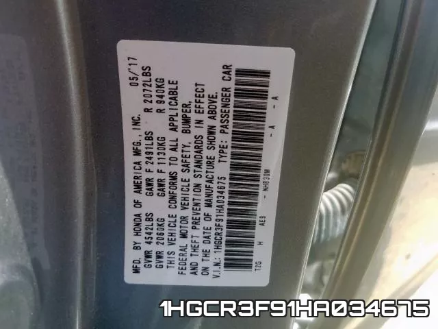 1HGCR3F91HA034675 фото 2