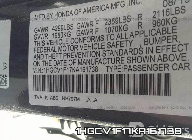 1HGCV1F17KA161738 фото 10