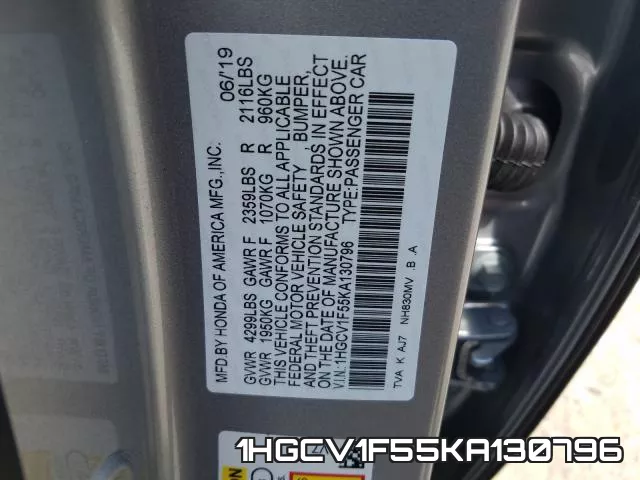 1HGCV1F55KA130796 фото 2