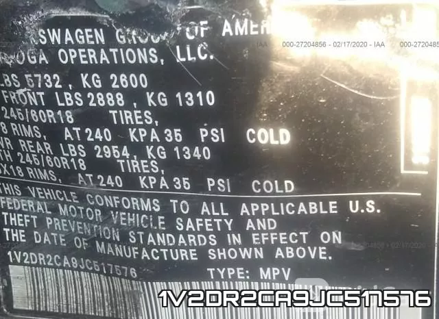 1V2DR2CA9JC517576 фото 10