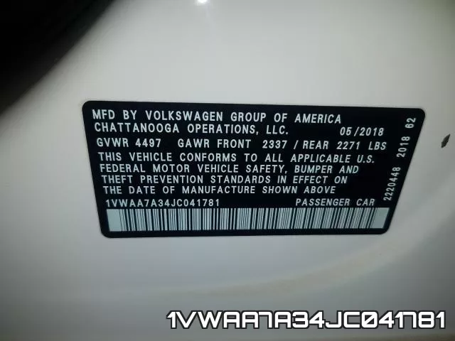 1VWAA7A34JC041781 фото 2