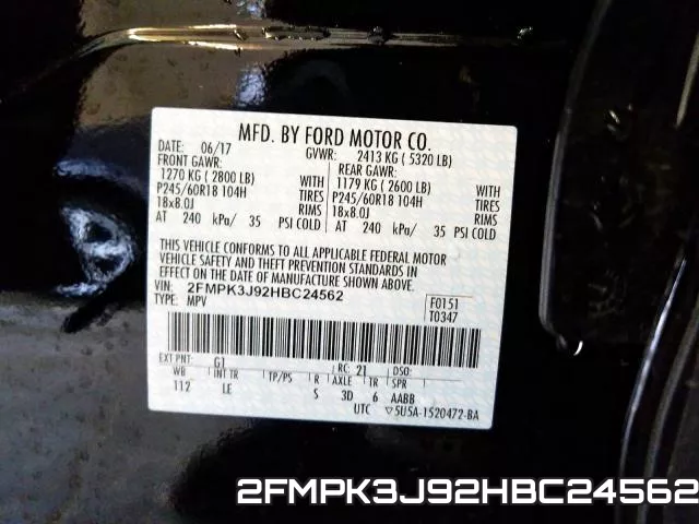2FMPK3J92HBC24562 фото 2
