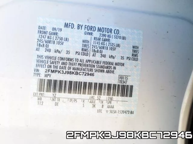 2FMPK3J98KBC72946 фото 2