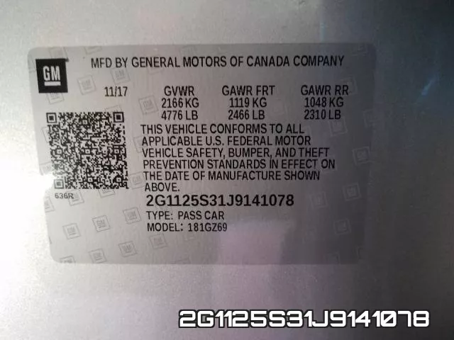 2G1125S31J9141078 фото 2