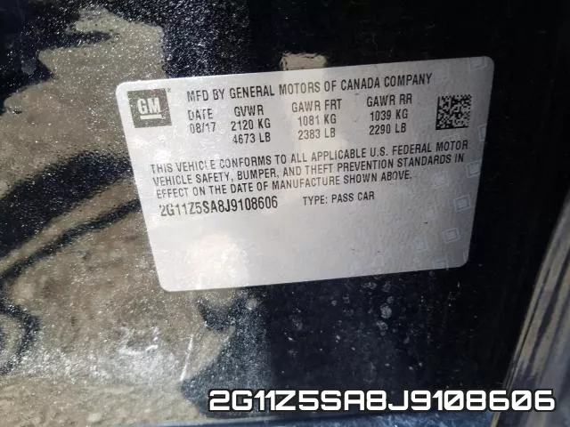 2G11Z5SA8J9108606 фото 2
