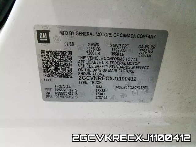 2GCVKRECXJ1100412 фото 2