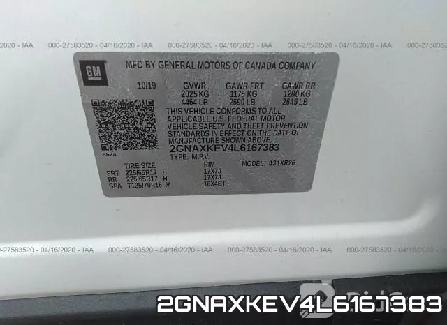2GNAXKEV4L6167383 фото 10