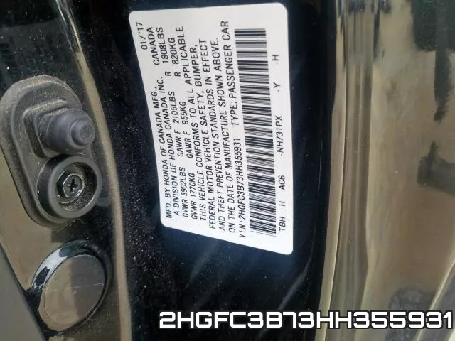 2HGFC3B73HH355931 фото 2