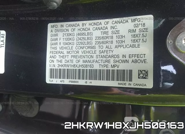 2HKRW1H8XJH508163 фото 10