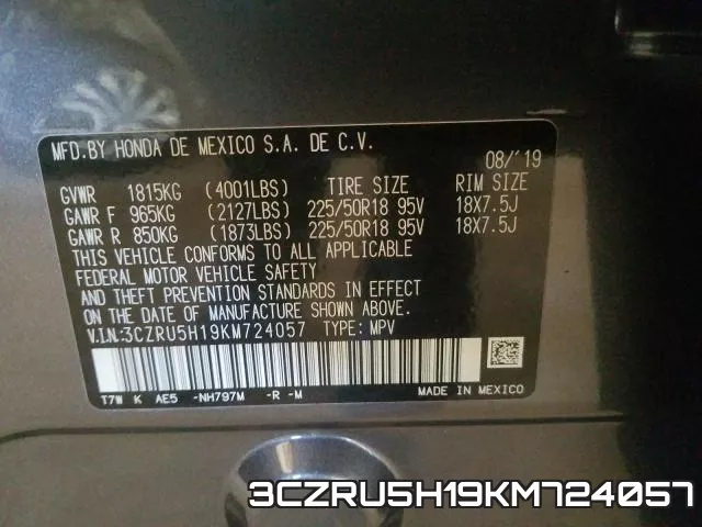 3CZRU5H19KM724057 фото 2