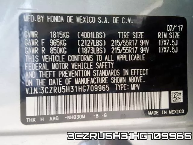 3CZRU5H31HG709965 фото 2