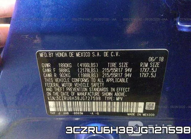 3CZRU6H38JG727598 фото 10