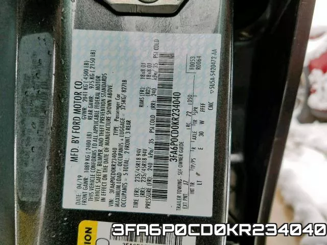 3FA6P0CD0KR234040 фото 2