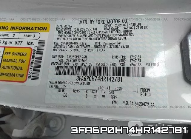 3FA6P0H74HR142781 фото 10