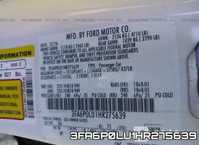 3FA6P0LU1HR275639 фото 10