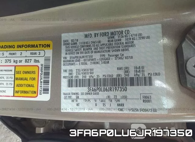 3FA6P0LU6JR197350 фото 10