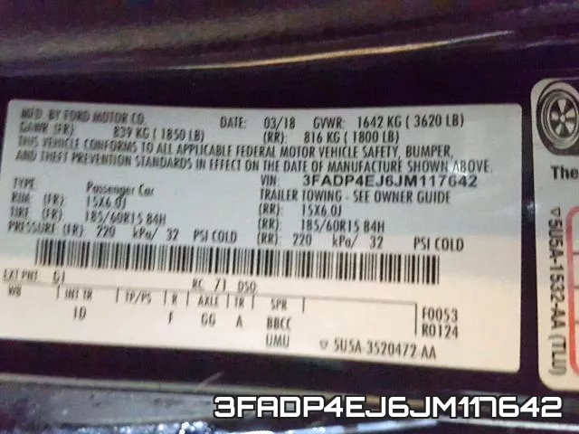 3FADP4EJ6JM117642 фото 2