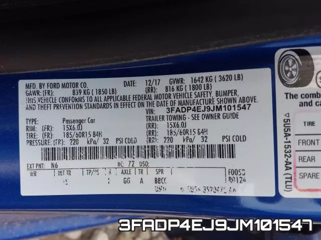 3FADP4EJ9JM101547 фото 2