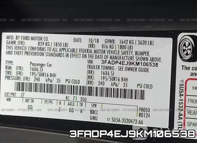 3FADP4EJ9KM106538 фото 10