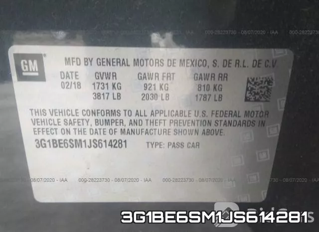 3G1BE6SM1JS614281 фото 10