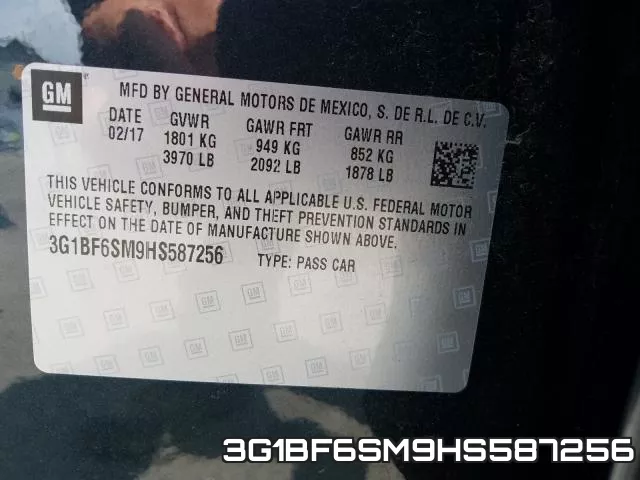 3G1BF6SM9HS587256 фото 2
