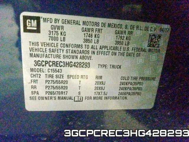 3GCPCREC3HG428293 фото 2
