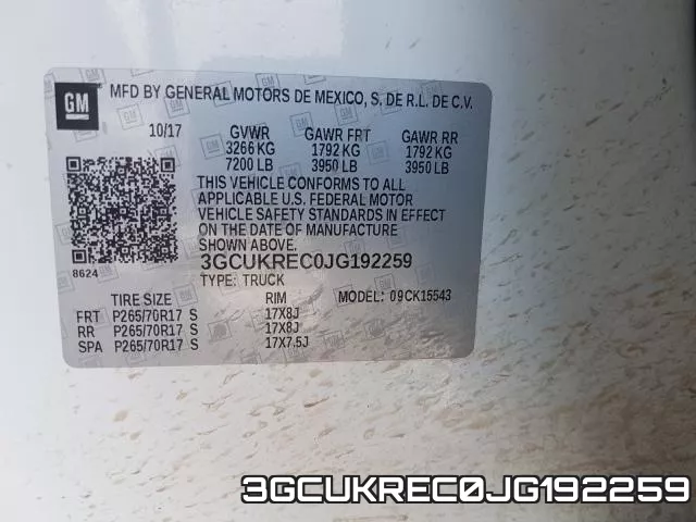 3GCUKREC0JG192259 фото 2