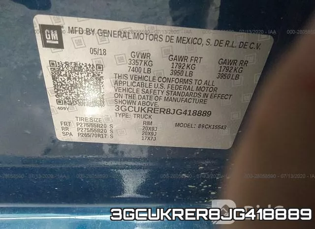 3GCUKRER8JG418889 фото 10