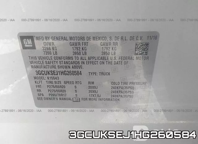 3GCUKSEJ1HG260584 фото 10