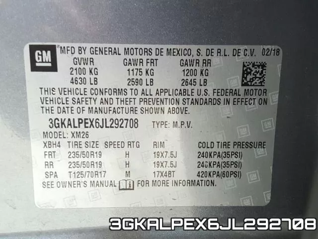 3GKALPEX6JL292708 фото 2