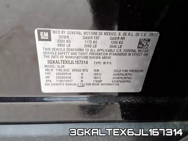 3GKALTEX6JL167314 фото 2