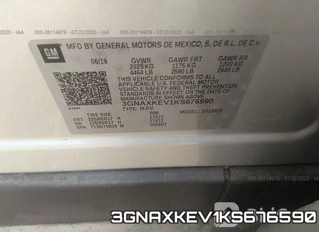 3GNAXKEV1KS676590 фото 10