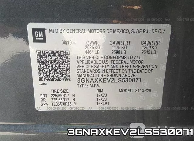 3GNAXKEV2LS530071 фото 10
