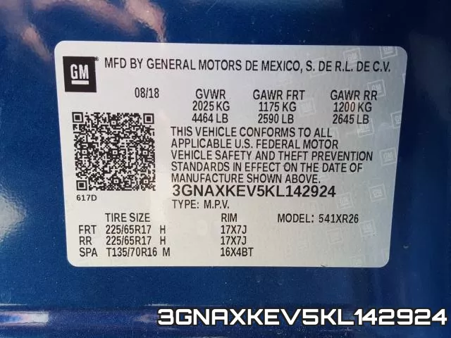 3GNAXKEV5KL142924 фото 2