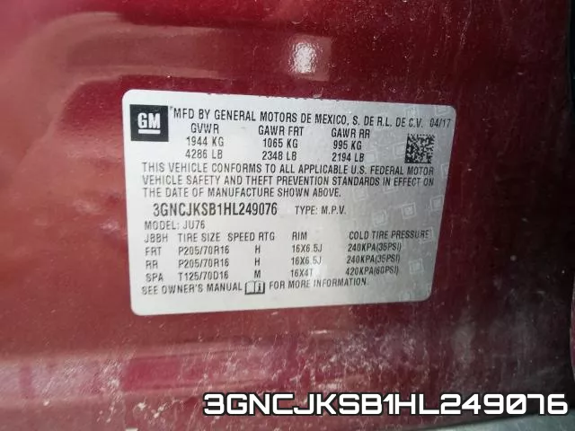 3GNCJKSB1HL249076 фото 2