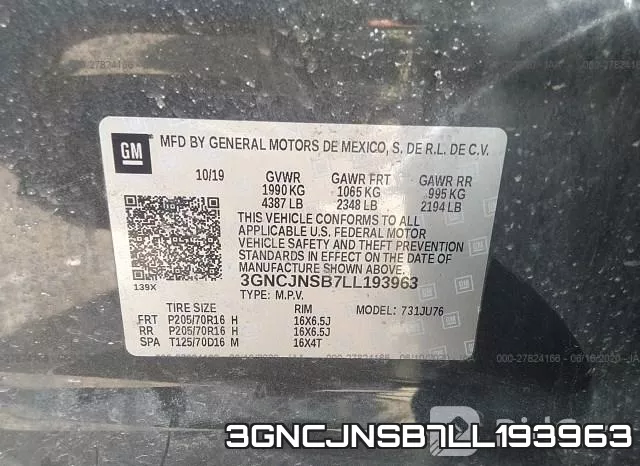 3GNCJNSB7LL193963 фото 10