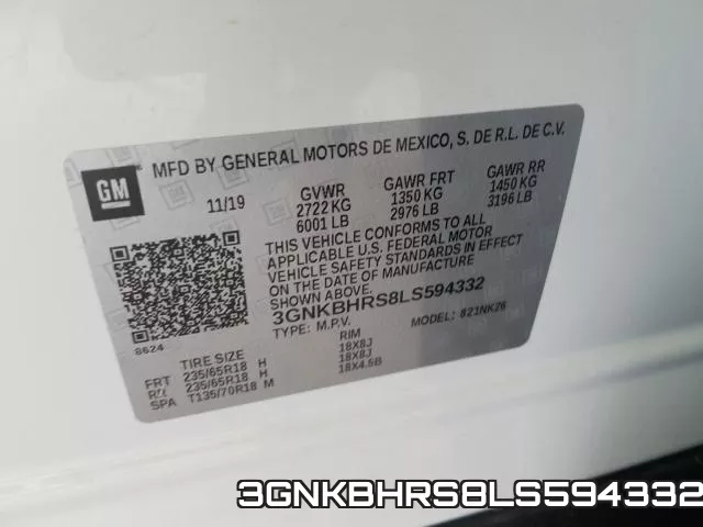 3GNKBHRS8LS594332 фото 2
