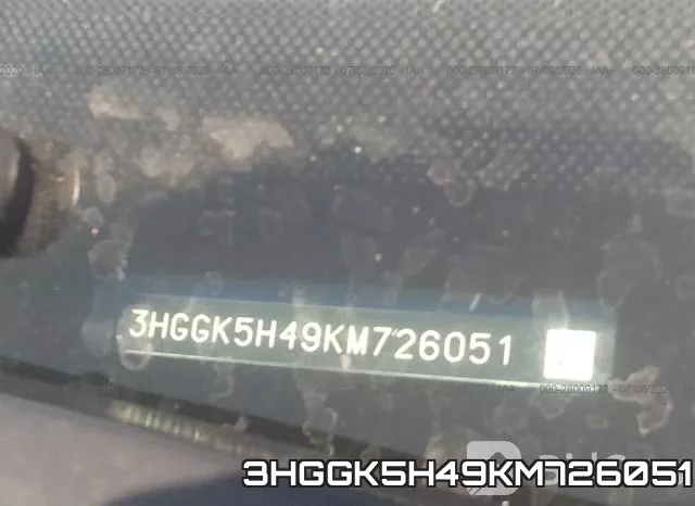 3HGGK5H49KM726051 фото 10
