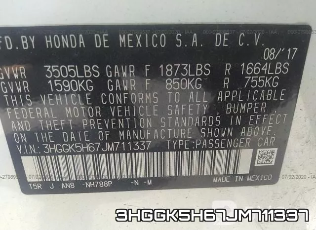 3HGGK5H67JM711337 фото 10